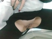 Pissing in a public bathroom