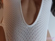 Part 1 Leggings Try on haul and a teasing of my hairy and puffy pussy mound